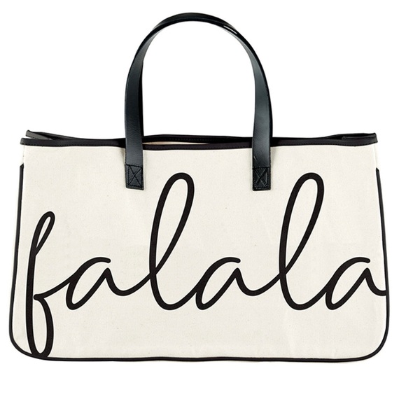 New with tags. Canvas tote. Genuine leather handles. Falala - Picture 1 of 1
